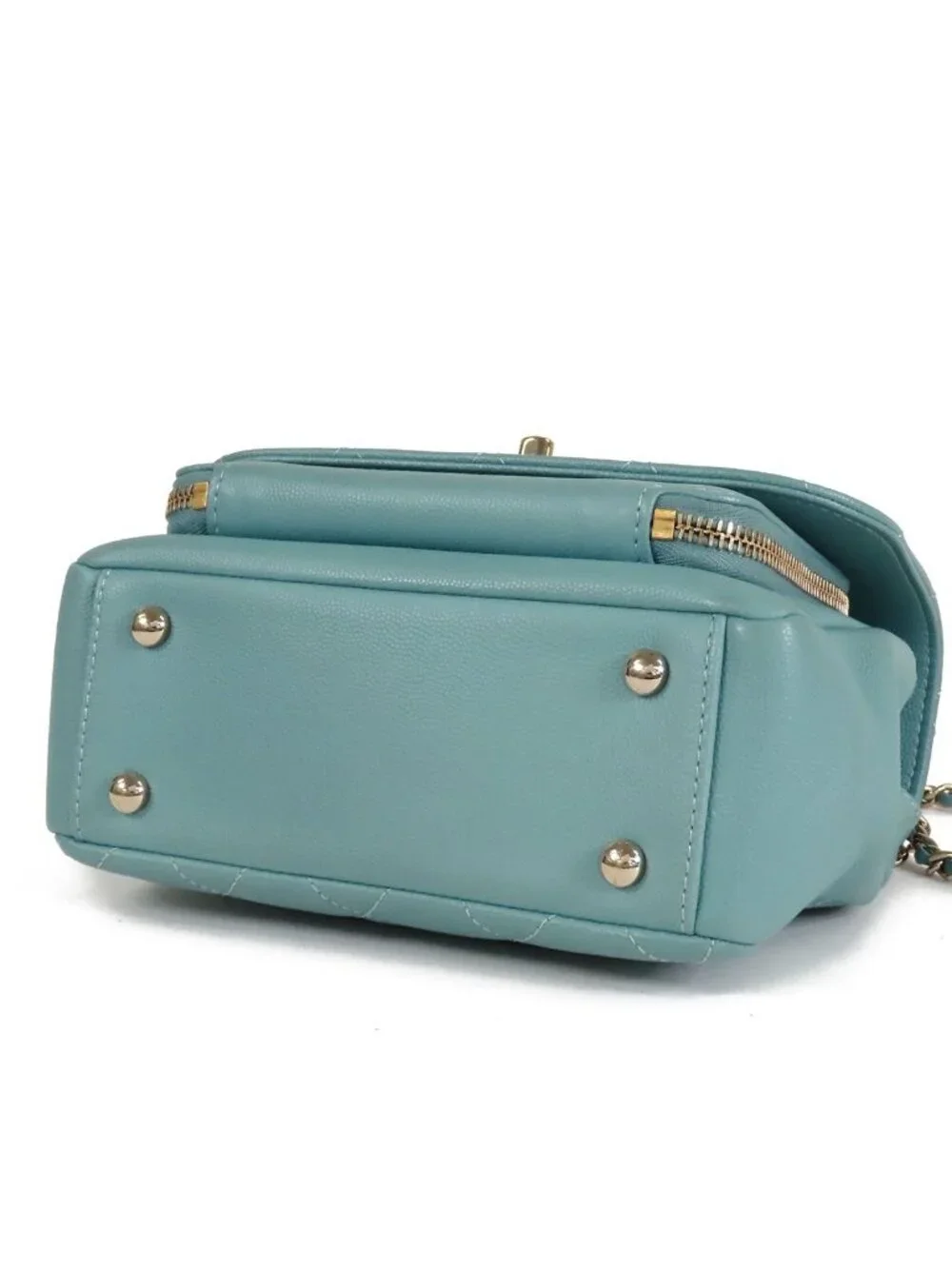 Chanel Affinity Small Pale Blue Gold Caviar Leather 2-Way Shoulder Bag